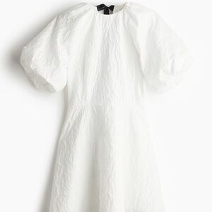 H&M White Jacquard Print Dress